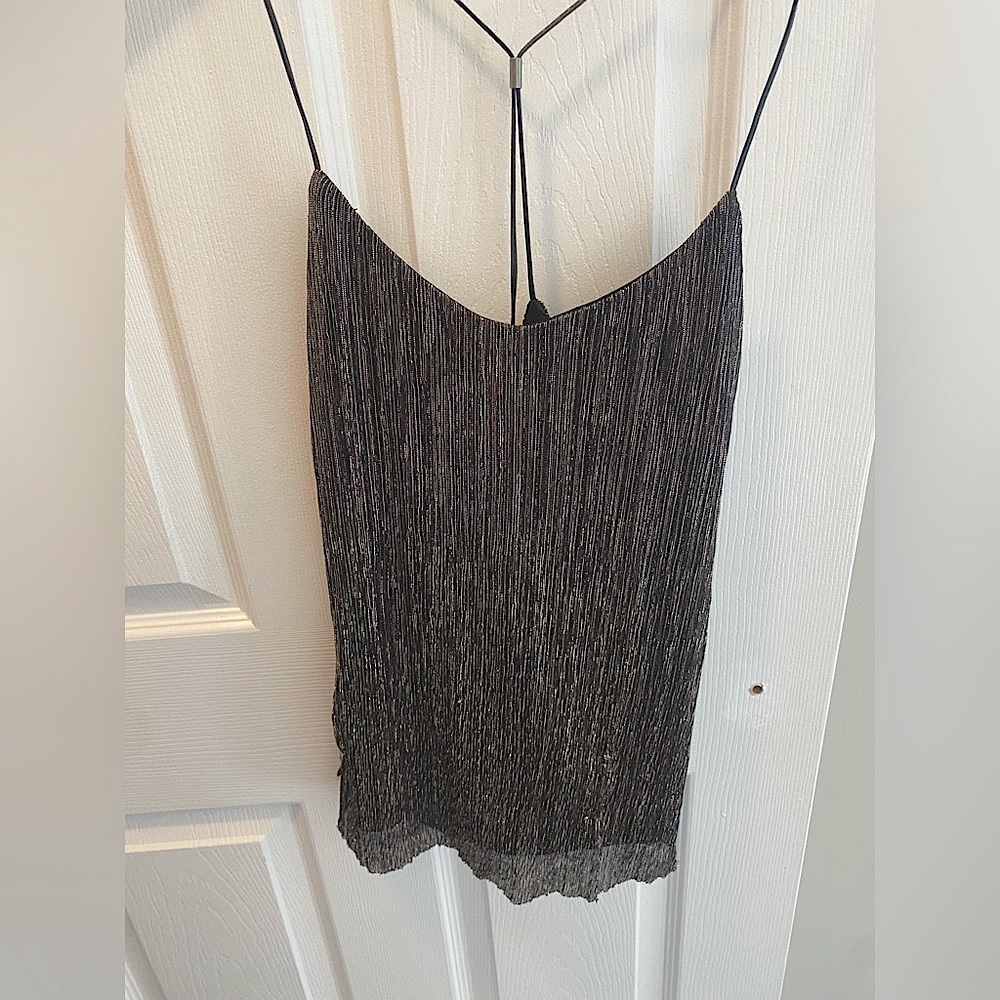 Satin ruffle top